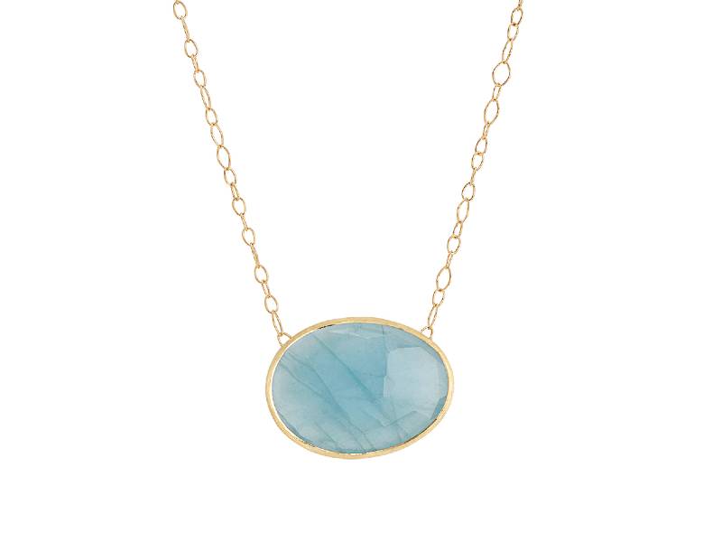 PENDANT WITH AQUAMARINE AND ADJUSTABLE CHAIN -MARCO BICEGO- CB1872-AQD Y-02-42,0